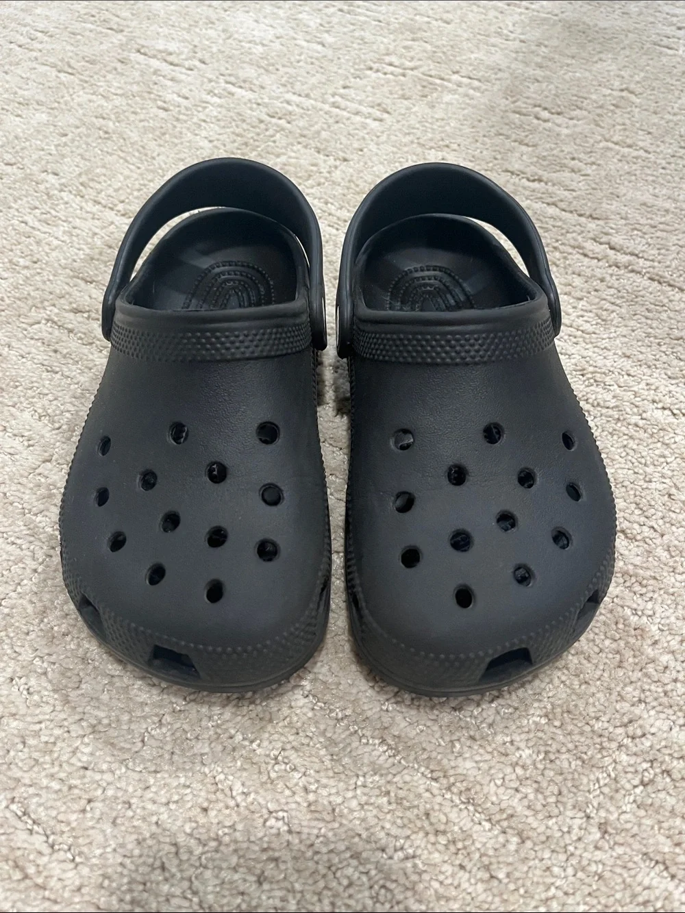 CROCS Kids Black Classic Clog with Heel Strap